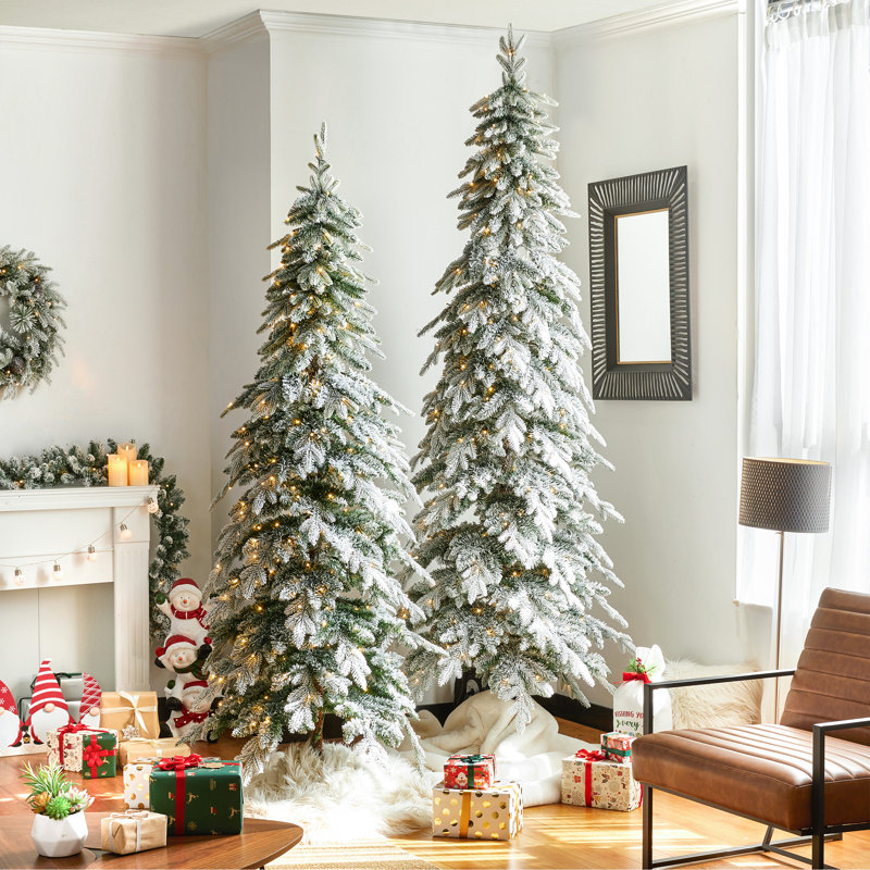 Downswept flocked christmas tree hotsell